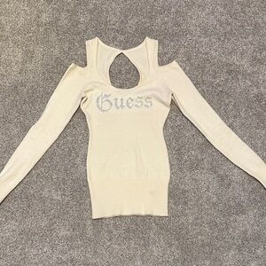 Guess Cream Cut-Out Sweater